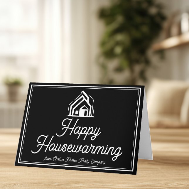 Chic Black Real Estate Company Custom Realtor Card (Creator Uploaded)