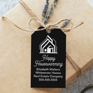 Chic Black Real Estate Company Customized Realtor Gift Tags