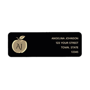 Chic Black Return Address Label