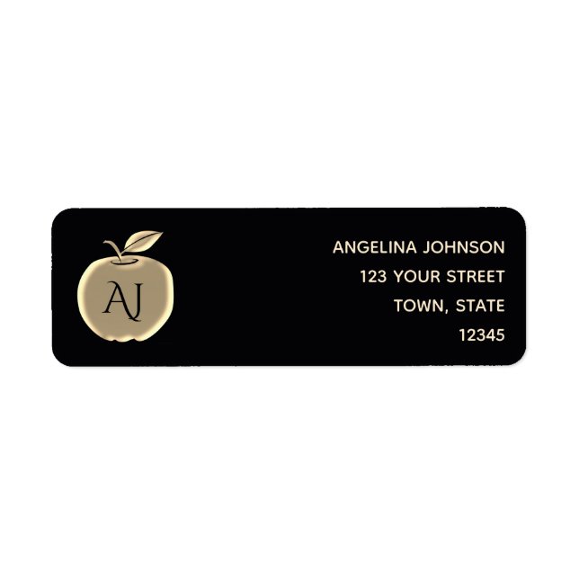 Chic Black Return Address Label (Front)