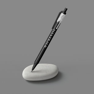 Chic Black Silver Glitter Dripping Luxury Black Ink Pen