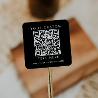 Chic Black Small Business Custom QR Code