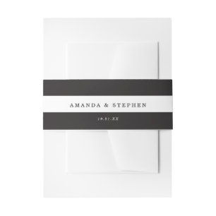 Chic Black Stripes Invitation Belly Band
