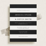 Chic Black Stripes Wedding Invitation<br><div class="desc">This wedding invitation is a modern take on a classic design. The invitation features large black and white stripes that create a bold and striking look, with an elegant traditional typography. The typography used is classic and timeless, making it perfect for a formal wedding. The invitation is printed on high-quality...</div>