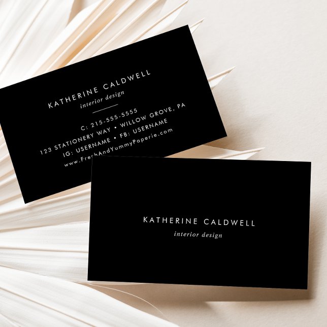 Chic Black Typography Business Card (Creator Uploaded)