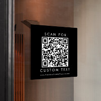 Chic Black Typography Business Custom QR Code
