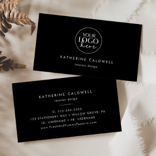 Chic Black Typography Logo Business Card