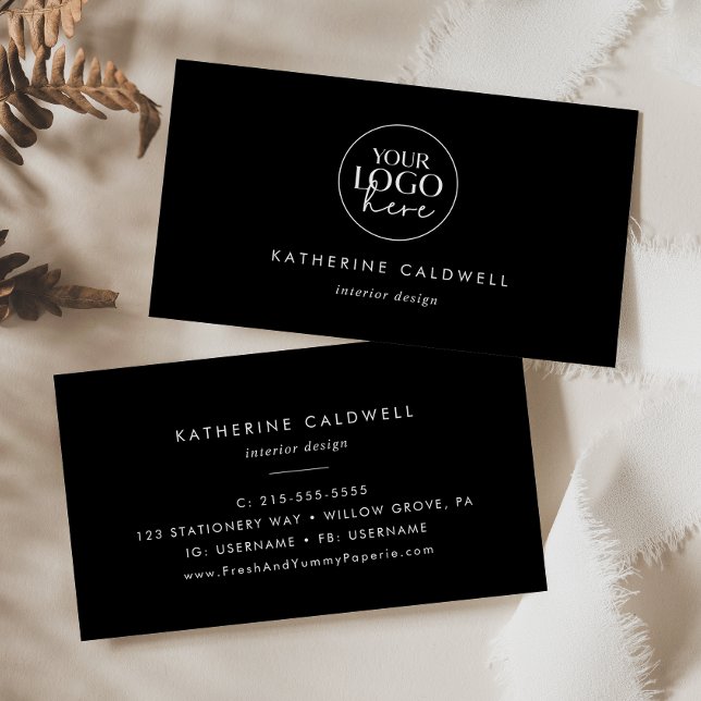 Chic Black Typography Logo Business Card (Creator Uploaded)