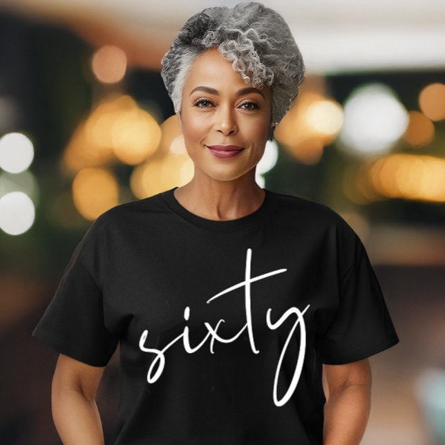 Chic Black White 60th Birthday Party T-Shirt (Creator Uploaded)
