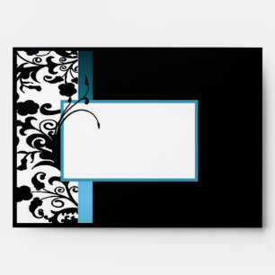 Chic Black, White, and Blue Invitation Envelope