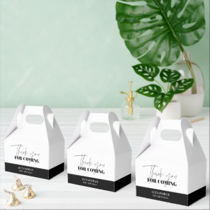 Chic Black White Birthday Thank you Favour Box