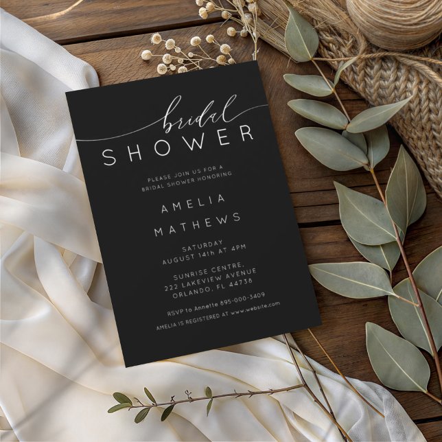 Chic Black & White Bridal Shower Invitation (Creator Uploaded)