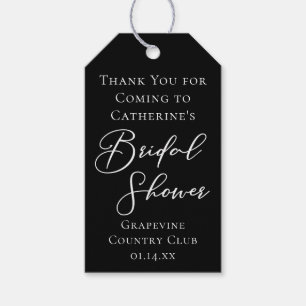 Chic Black White Bridal Shower Personalized Gift Tags