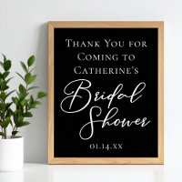 Chic Black White Bridal Shower Personalized