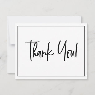 Chic Black White Business Social Media No Logo Thank You Card