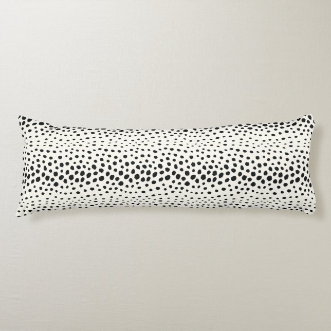 Chic black white cheetah print pattern monogram body cushion (Front)
