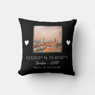 Chic Black & White First Date Keepsake Boyfriend Cushion