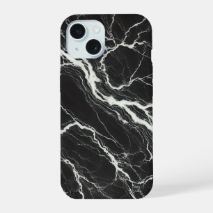 Chic Black & White Marble Look Glamour iPhone 15 Case