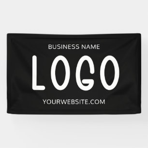 Chic Black & White Modern Large Rectangular Logo Banner
