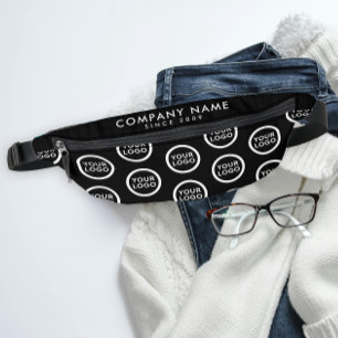 Chic Black White Promotional Brand Logo Pattern Bum Bags