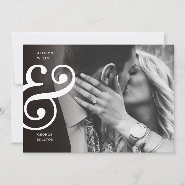 Chic Black + White SAVE THE DATE Ampersand (Front)