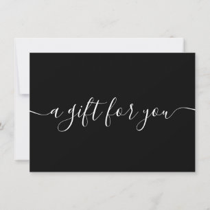 Chic black white simple elegant gift certificate
