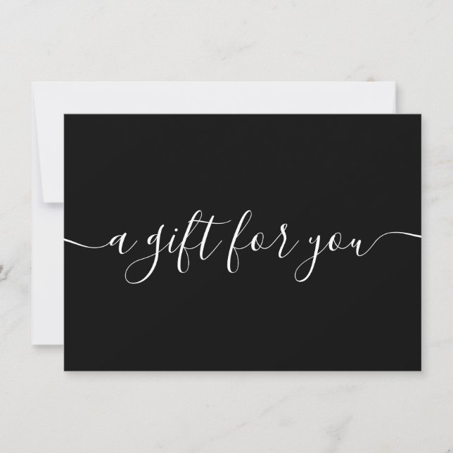 Chic black white simple elegant gift certificate (Front)