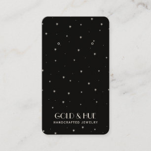 Chic black white sparkle elegant earring display business card