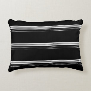 Chic black white striped decorative cushion