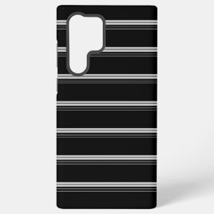 Chic black white striped  samsung galaxy case
