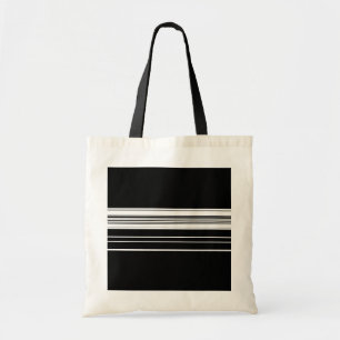 Chic black white striped tote bag