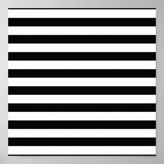 Chic Black & White Stripes Poster (Front)