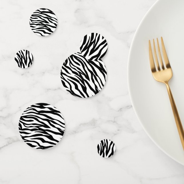 Chic black white zebra print safari birthday party confetti (Group)