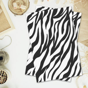 Chic black white zebra print safari birthday party tissue paper