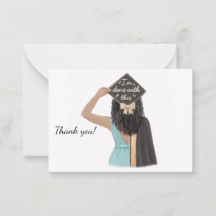 Chic Black Woman College Graduation Cards