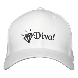 chic bling diamond diva embroidered cap