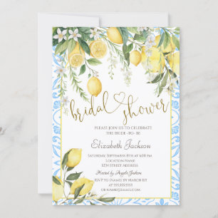 Chic Blooming Lemons Bridal Shower Invitation