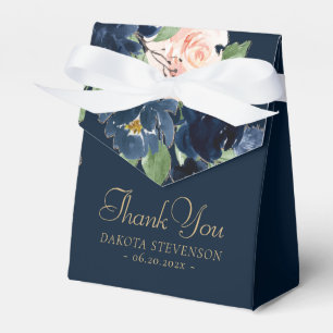 Chic Blooms   Dark Romantic Navy Blue and Blush Favour Box