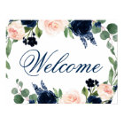 Chic Blooms | Navy Blue and Blush Pink Welcome