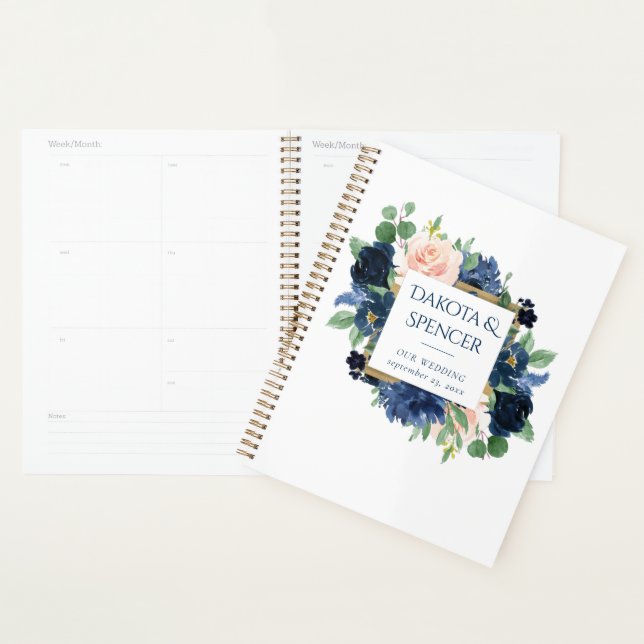Chic Blooms | Romantic Navy and Blush Pattern Planner (Display)