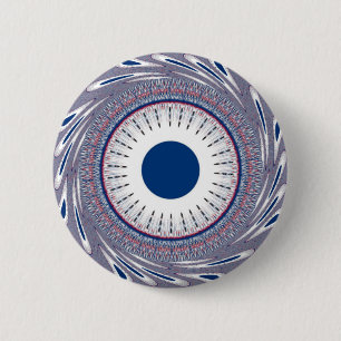 Chic  blue 6 cm round badge