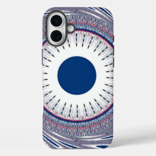 Chic  blue abstract art design iPhone 16 plus case