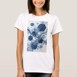Chic Blue ABSTRACT ART Statement Tee