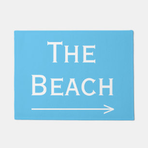 Chic Blue and White Beach and Arrow Doormat