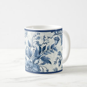 Chic Blue and White Chinoiserie Christmas Mug