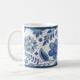 Chic Blue and White Chinoiserie Christmas Mug