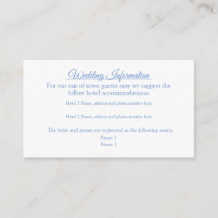 Chic Blue and White Flourishes Wedding Enclosure R Card