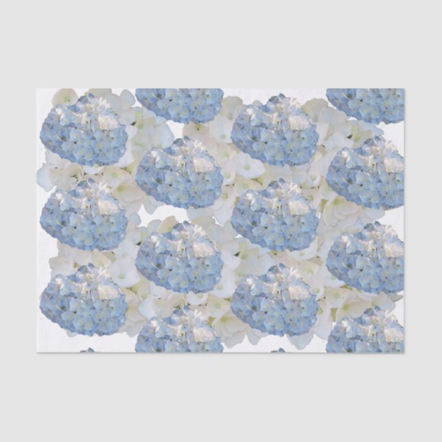 Chic Blue and White Hydrangea Tissue Paper (Front)