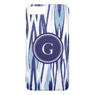 Chic blue and white watercolor ikat pattern iPhone 8 plus/7 plus case