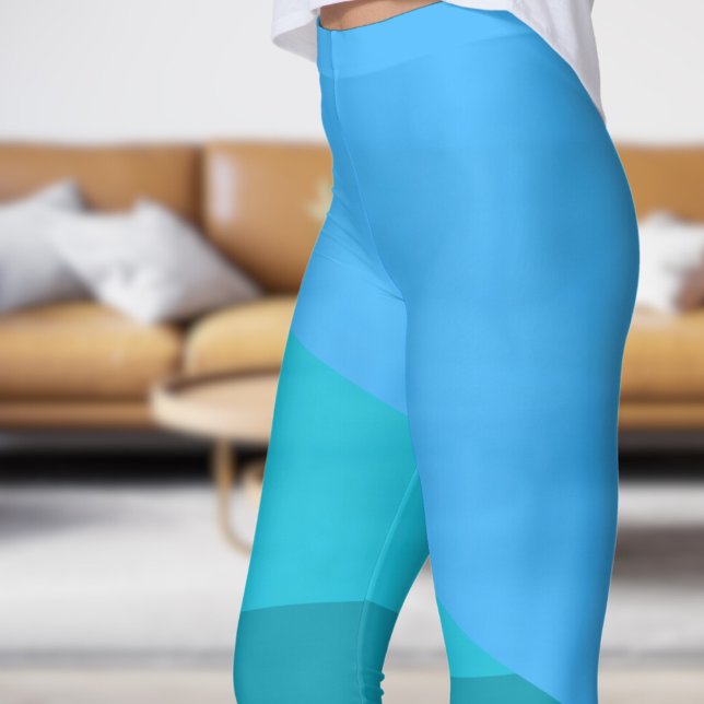 Chic Blue & Blue Green Angles Leggings (Chic Blue & Blue Green Angles Leggings)